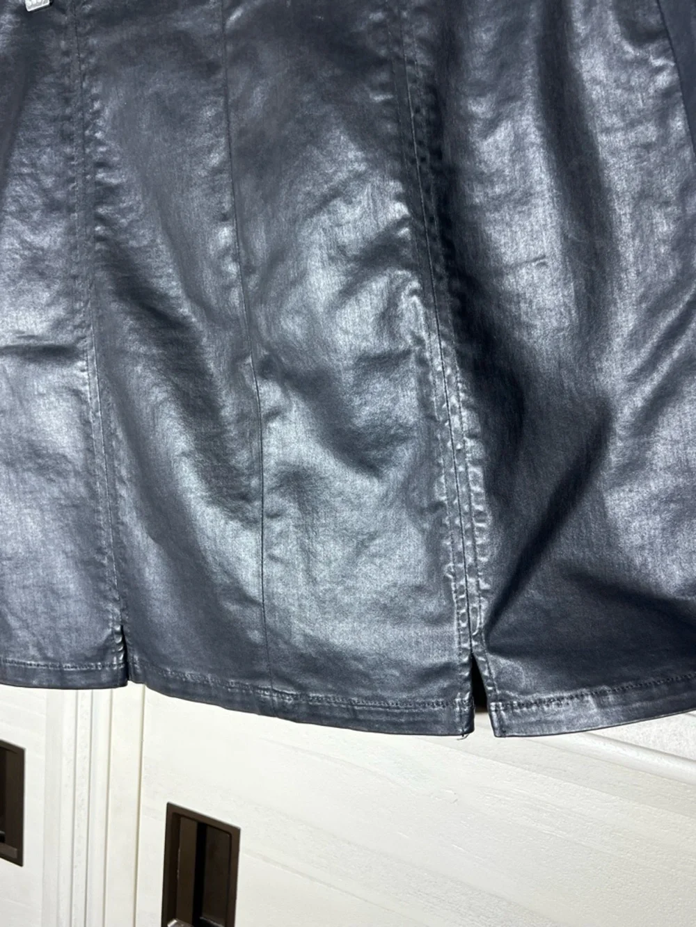 Ag Adriano Goldschmied Black Adaline Paneled Mini Skirt Jeans Sz 27